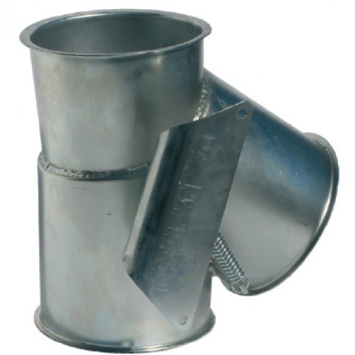 Klappkasten 1x45° Ø150mm f.B. verzinkt, fernbedienbar